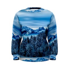 Winter Forest Mountain Snow Nature Alpine Trees Women s Sweatshirt by danenraven