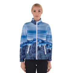 Winter Forest Mountain Snow Nature Alpine Trees Women s Bomber Jacket by danenraven