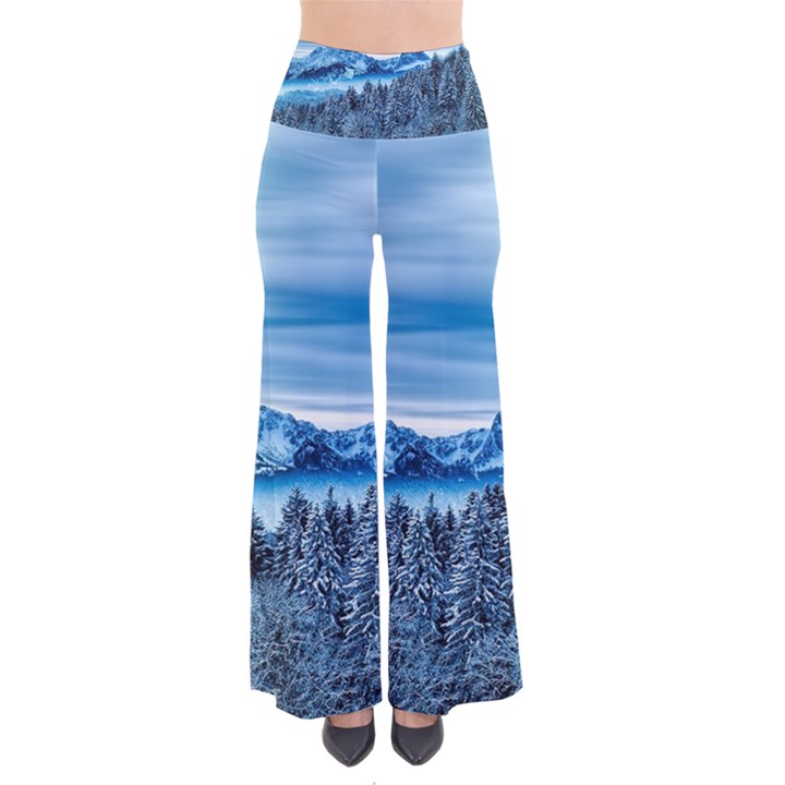 Winter Forest Mountain Snow Nature Alpine Trees So Vintage Palazzo Pants