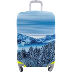 Winter Forest Mountain Snow Nature Alpine Trees Luggage Cover (large) by danenraven