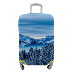 Winter Forest Mountain Snow Nature Alpine Trees Luggage Cover (small) by danenraven