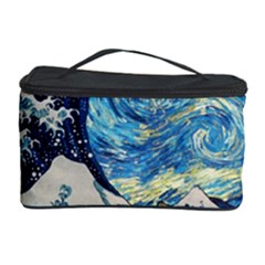 The Great Wave Of Kanagawa Painting Starry Night Vincent Van Gogh Cosmetic Storage by danenraven