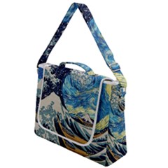 The Great Wave Of Kanagawa Painting Starry Night Vincent Van Gogh Box Up Messenger Bag