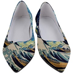 The Great Wave Of Kanagawa Painting Starry Night Vincent Van Gogh Women s Block Heels 