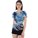 The Great Wave Of Kanagawa Painting Starry Night Vincent Van Gogh Back Cut Out Sport Tee View1