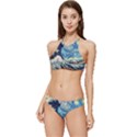 The Great Wave Of Kanagawa Painting Starry Night Vincent Van Gogh Banded Triangle Bikini Set View1