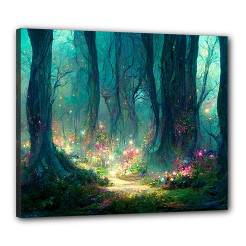 Magical Forest Forest Painting Fantasy Canvas 24  X 20  (stretched) by danenraven