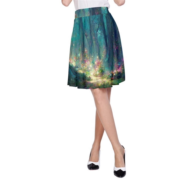 Magical Forest Forest Painting Fantasy A-Line Skirt