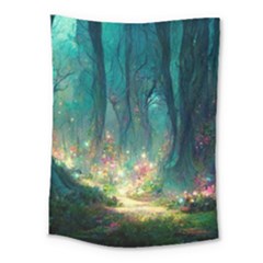 Magical Forest Forest Painting Fantasy Medium Tapestry by danenraven