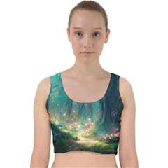 Magical Forest Forest Painting Fantasy Velvet Racer Back Crop Top by danenraven