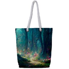 Magical Forest Forest Painting Fantasy Full Print Rope Handle Tote (small) by danenraven