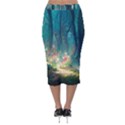 Magical Forest Forest Painting Fantasy Velvet Midi Pencil Skirt View2