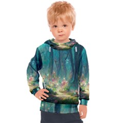 Magical Forest Forest Painting Fantasy Kids  Hooded Pullover by danenraven