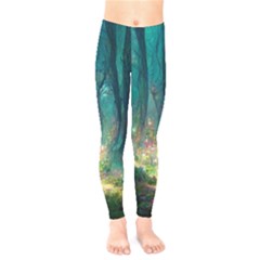 Magical Forest Forest Painting Fantasy Kids  Leggings by danenraven