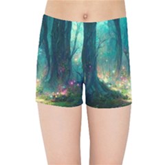 Magical Forest Forest Painting Fantasy Kids  Sports Shorts by danenraven