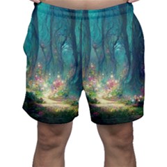 Magical Forest Forest Painting Fantasy Men s Shorts by danenraven