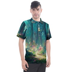 Magical Forest Forest Painting Fantasy Men s Polo Tee by danenraven