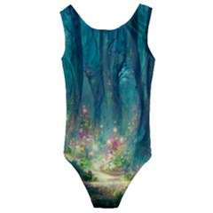 Magical Forest Forest Painting Fantasy Kids  Cut-out Back One Piece Swimsuit by danenraven