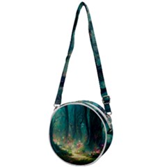 Magical Forest Forest Painting Fantasy Crossbody Circle Bag by danenraven