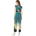 Magical Forest Forest Painting Fantasy Women s Frill Top Chiffon Jumpsuit View2