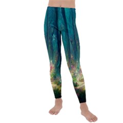 Magical Forest Forest Painting Fantasy Kids  Lightweight Velour Leggings by danenraven