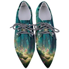 Magical Forest Forest Painting Fantasy Pointed Oxford Shoes by danenraven