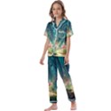 Magical Forest Forest Painting Fantasy Kids  Satin Short Sleeve Pajamas Set View1