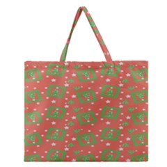 X Mas Texture Pack Zipper Large Tote Bag by artworkshop