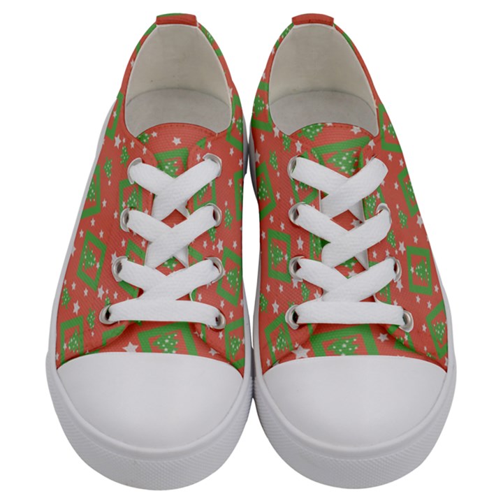 x mas texture pack Kids  Low Top Canvas Sneakers