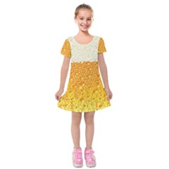 Bubble Beer Kids  Short Sleeve Velvet Dress by artworkshop