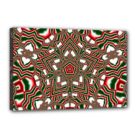 Christmas-kaleidoscope Canvas 18  X 12  (stretched) by artworkshop