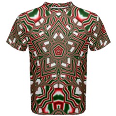 Christmas-kaleidoscope Men s Cotton Tee by artworkshop