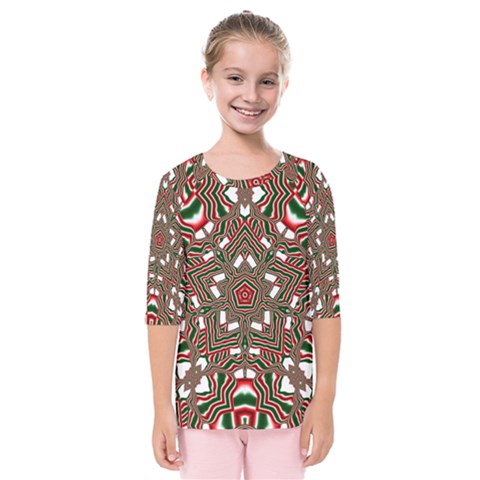 Christmas-kaleidoscope Kids  Quarter Sleeve Raglan Tee by artworkshop