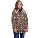 Christmas-kaleidoscope Kid s Hooded Longline Puffer Jacket View1