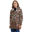 Christmas-kaleidoscope Kid s Hooded Longline Puffer Jacket View3