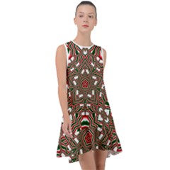 Christmas-kaleidoscope Frill Swing Dress by artworkshop