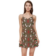 Christmas-kaleidoscope Short Frill Dress