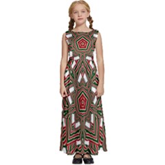 Christmas-kaleidoscope Kids  Satin Sleeveless Maxi Dress by artworkshop