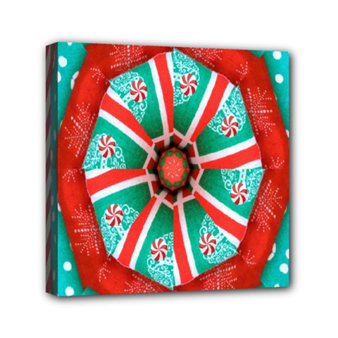 Christmas Kaleidoscope Mini Canvas 6  X 6  (stretched) by artworkshop