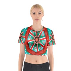 Christmas Kaleidoscope Cotton Crop Top by artworkshop