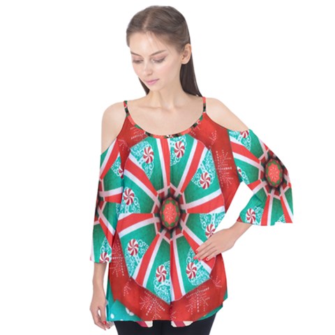 Christmas Kaleidoscope Flutter Tees by artworkshop