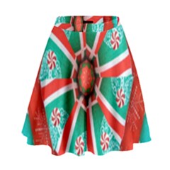 Christmas Kaleidoscope High Waist Skirt by artworkshop