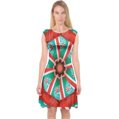 Christmas Kaleidoscope Capsleeve Midi Dress by artworkshop