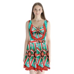 Christmas Kaleidoscope Split Back Mini Dress  by artworkshop