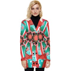 Christmas Kaleidoscope Button Up Hooded Coat  by artworkshop