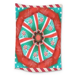 Christmas Kaleidoscope Large Tapestry by artworkshop