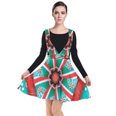 Christmas Kaleidoscope Plunge Pinafore Dress by artworkshop