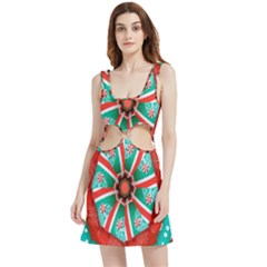 Christmas Kaleidoscope Velour Cutout Dress by artworkshop