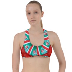 Christmas Kaleidoscope Criss Cross Racerback Sports Bra by artworkshop