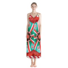 Christmas Kaleidoscope Button Up Chiffon Maxi Dress by artworkshop